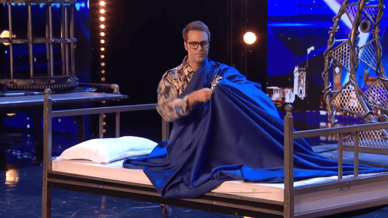 Magus Utopia AGT performing levitation on America's Got Talent stage